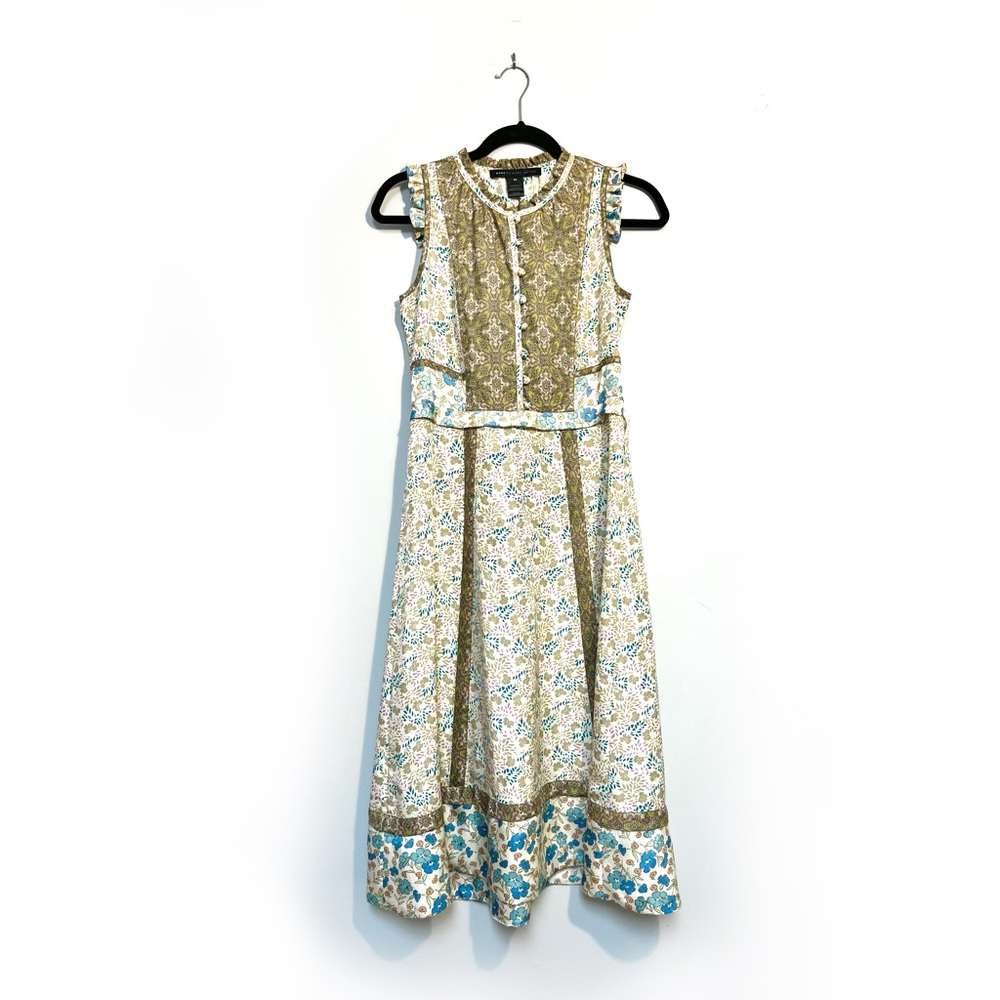 Marc by Marc Jacob - Cream and Brown Floral Dress Size XS